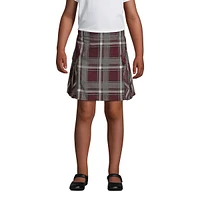 Lands' End Big Girls School Uniform Slim Side Pleat Plaid Skort Above the Knee