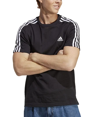 adidas Men's Essentials 3-Stripes Regular-Fit Logo Graphic T-Shirt
