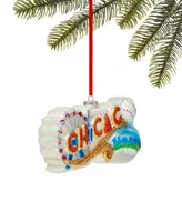 Holiday Lane Chicago Icons Glittered Glass Ornament, Created for Macy's