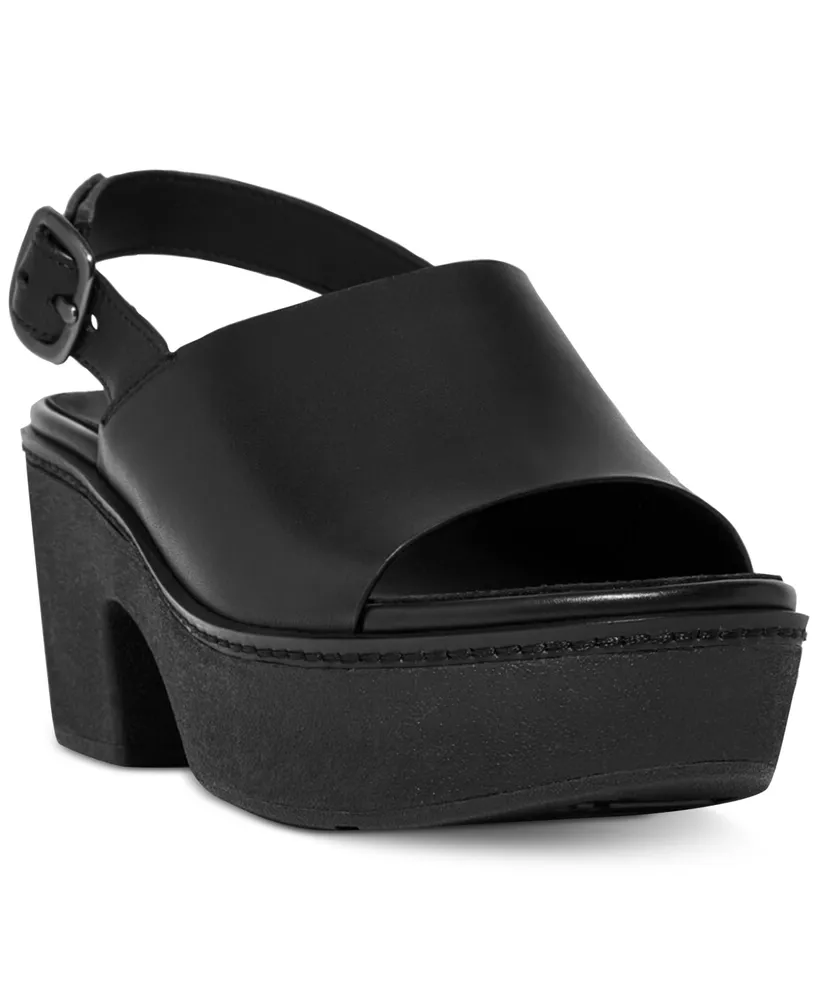 FitFlop Women's Pilar Leather Back Strap Platform Sandals