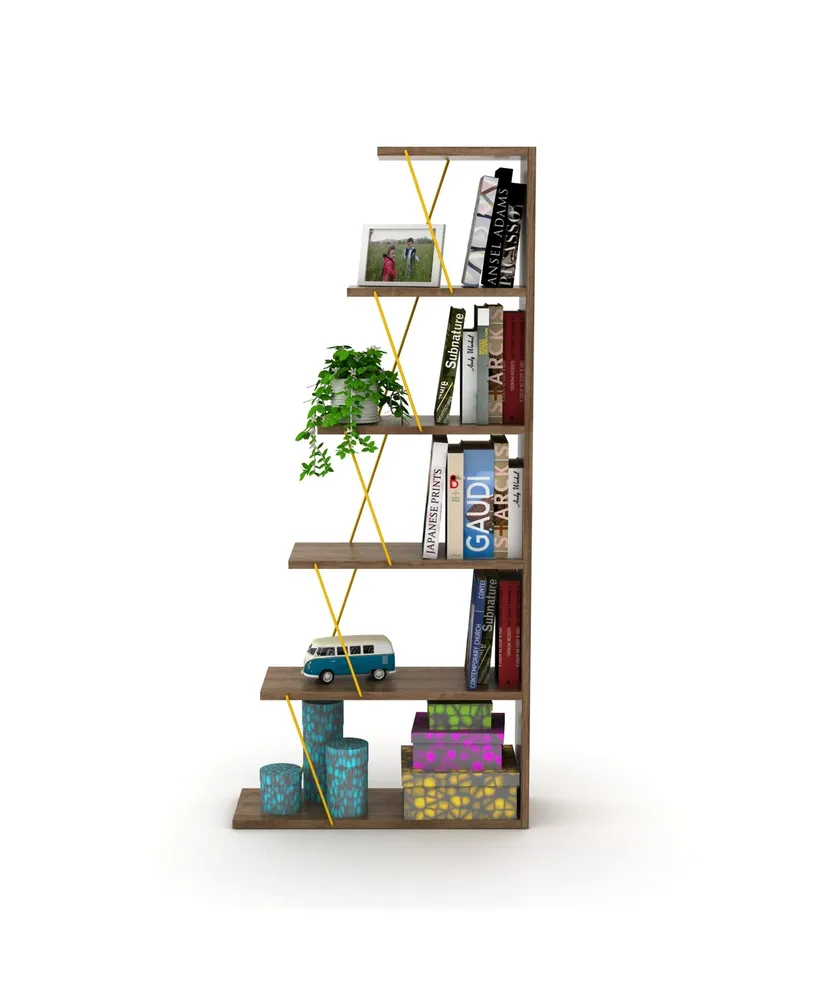 Simplie Fun Modern 5 Tier Ladder Bookshelf Organizers