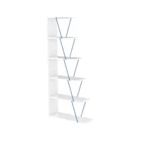 Modern 5 Tier Ladder Bookshelf Organizers, Narrow Bookshelf For Small Spaces
