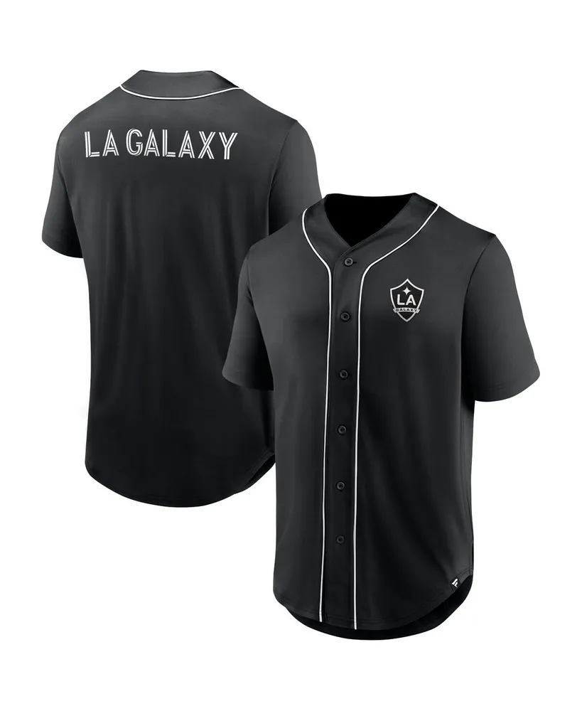 Men's Fanatics Black La Galaxy Third Period Fashion Baseball Button-Up Jersey