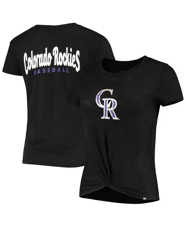 Women's Colorado Rockies New Era White/Heathered Black Colorblock