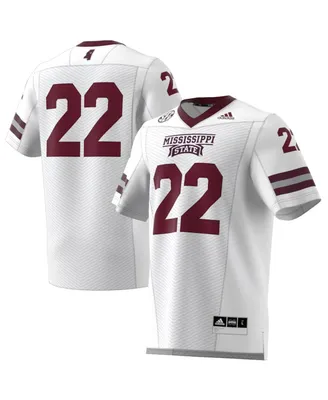 Men's adidas #22 White Mississippi State Bulldogs Premier Strategy Jersey