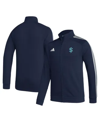 Men's adidas Deep Sea Blue Seattle Kraken Raglan Full-Zip Track Jacket