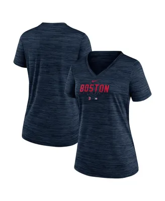 Women's Nike Navy Boston Red Sox Authentic Collection Velocity Practice Performance V-Neck T-shirt