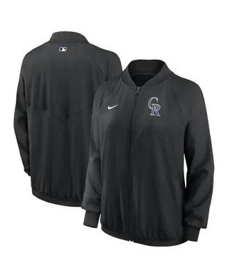 Women's Nike Black Colorado Rockies Authentic Collection Team Raglan Performance Full-Zip Jacket