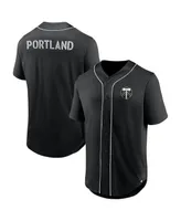 Men's Fanatics Black Portland Timbers Third Period Fashion Baseball Button-Up Jersey