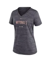 Women's Nike Charcoal Washington Nationals City Connect Velocity Practice Performance V-Neck T-shirt