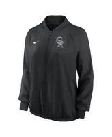 Women's Nike Black Colorado Rockies Authentic Collection Team Raglan Performance Full-Zip Jacket