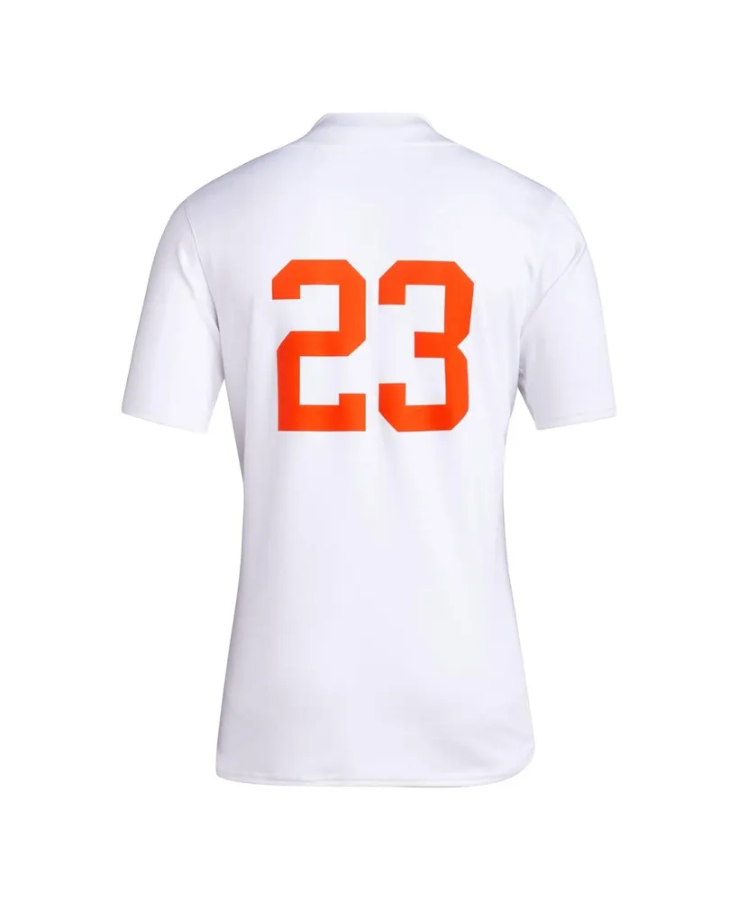 Men's adidas #23 White Miami Hurricanes Team Baseball Jersey