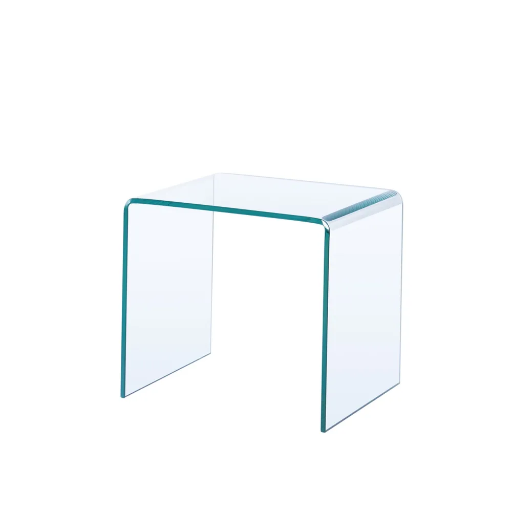 Simplie Fun Small Clear Glass Side & End Table, Tempered Glass End Table Small Coffee Table