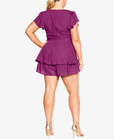 City Chic Women's First Date Frilled Romper