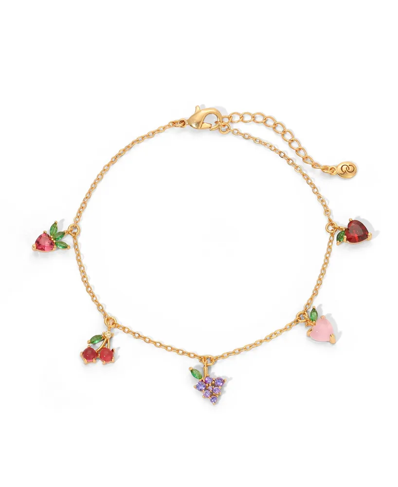 Girls Crew Crystal Multi-Color Fruit Basket Bracelet