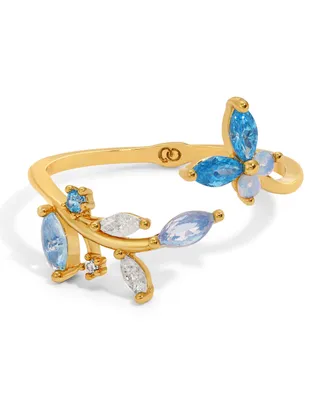 Girls Crew Crystal Blue Perfect Petal Butterfly Ring