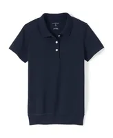 Lands' End Girls School Uniform Short Sleeve Banded Bottom Polo Shirt