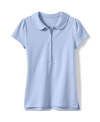 Lands' End Girls Short Sleeve Peter Pan Collar Polo Shirt