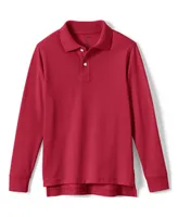 Lands' End Big Boys Husky Long Sleeve Mesh Polo Shirt