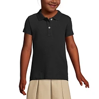 Lands' End Girls School Uniform Short Sleeve Feminine Fit Mesh Polo Shirt