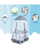 4 in 1 Portable Baby Playard Crib Bassinet Bed Changing Table Canopy