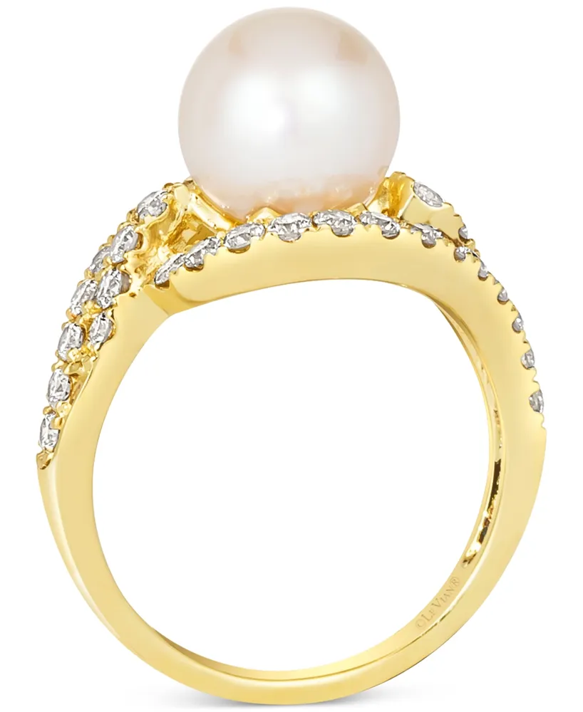 Le Vian Vanilla Pearl (9mm) & Nude Diamond (3/4 ct. t.w.) Statement Ring in 14k Gold