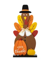 Glitzhome 31" H Thanksgiving Wooden Turkey Porch Decor