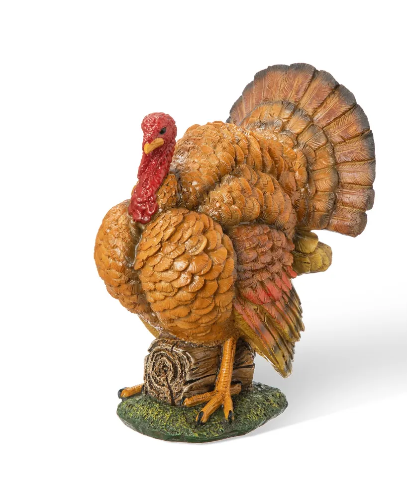 Glitzhome 9.5" H Thanksgiving Resin Turkey Table Decor