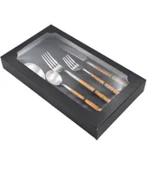 Artifacts Trading Company Rattan Stainless Steel 5 Piece Cutlery Set with Gift Box