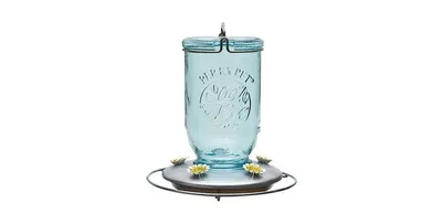 Woodstream Corp Perky Pet 785 32 Oz Capacity Blue Mason Jar Hummingbird Feeder