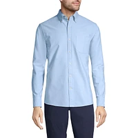 Lands' End Men's Tailored Fit Long Sleeve Sail Rigger Oxford Shirt