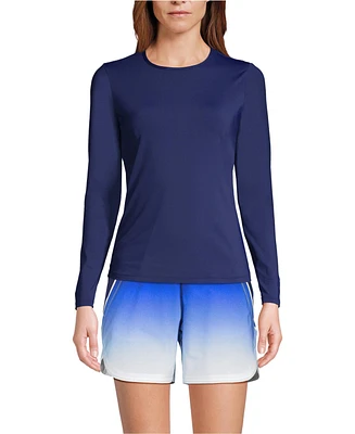 Lands' End Women's Long SunShade Upf 50 Sleeve Relaxed Rash Guard