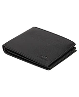 Mancini Men's Buffalo Rfid Secure Center Wing Wallet with Coin Pocket