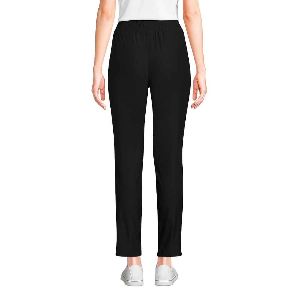 Lands' End Women's Active High Rise Soft Performance Refined Tapered Ankle Pants