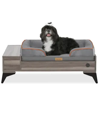 TailZzz Wyatt Wooden Pet Bed with Mattress | Small to Medium Pet Bed with Mattress | Elevated Pet Bed | Wooden Pet Bed with Storage | Greenguard Gold