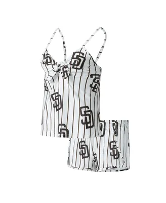 Women's Concepts Sport White San Diego Padres Reel Allover Print Tank Top and Shorts Sleep Set