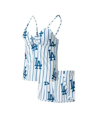 Women's Concepts Sport White Los Angeles Dodgers Reel Allover Print Tank Top and Shorts Sleep Set