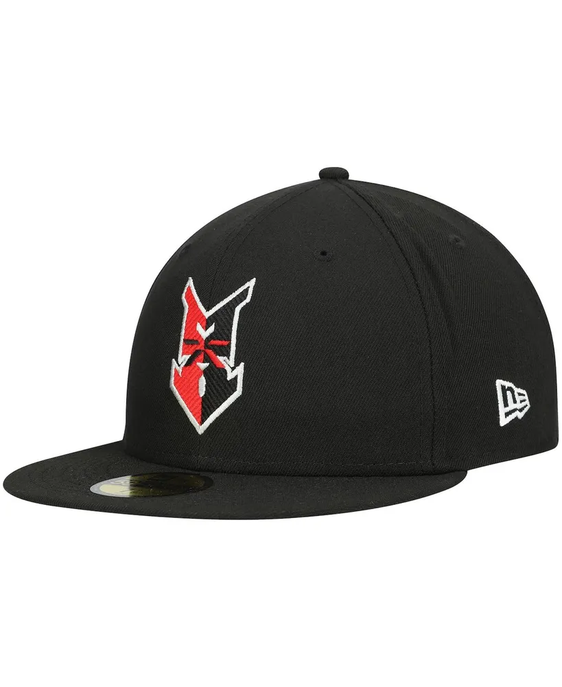 Men's New Era Black Indianapolis Indians Authentic Collection Road 59FIFTY Fitted Hat