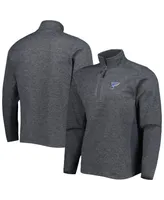 Men's Antigua Heathered Charcoal St. Louis Blues Course Quarter-Zip Jacket