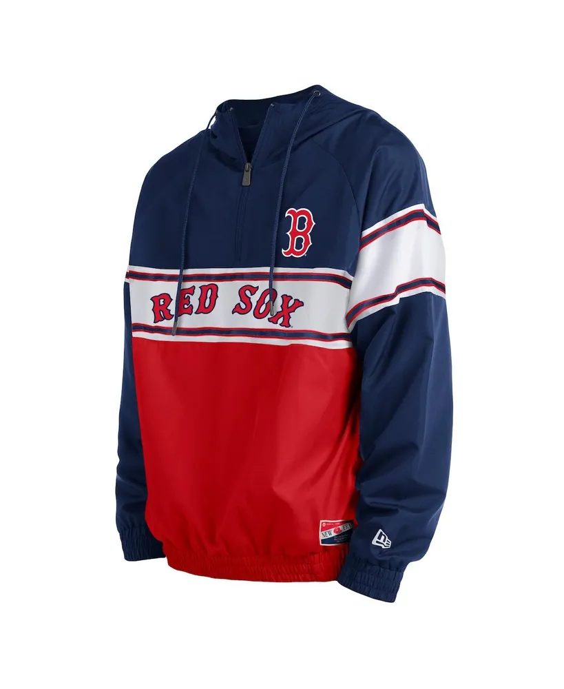 Men's New Era Navy Boston Red Sox Ripstop Raglan Quarter-Zip Hoodie