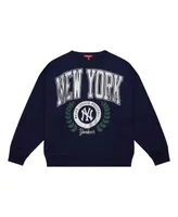 Women's Mitchell & Ness Navy New York Yankees Logo Lt 2.0 Pullover Sweatshirt