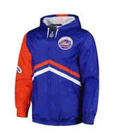 Men's Mitchell & Ness Royal New York Mets Undeniable Full-Zip Hoodie Windbreaker Jacket