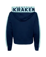 Big Girls Deep Sea Blue Seattle Kraken Record Setter Pullover Hoodie