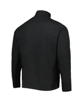 Men's Antigua Heathered Black Pittsburgh Penguins Course Quarter-Zip Jacket