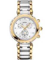 Balmain Women's Swiss Chronograph Balmainia Diamond (1/20 ct. t.w.) Two-Tone Stainless Steel Bracelet Watch 38mm