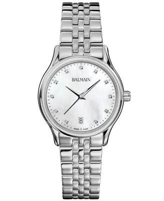 Balmain Women's Swiss Beleganza Diamond (1/20 ct. t.w.) Stainless Steel Bracelet Watch 32mm