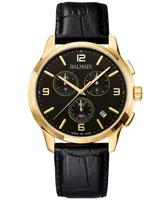 Balmain Men's Swiss Chronograph Madrigal Black Leather Strap Watch 42mm