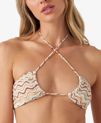 O'Neill Juniors' Lagoon Stripe Embry Bikini Top
