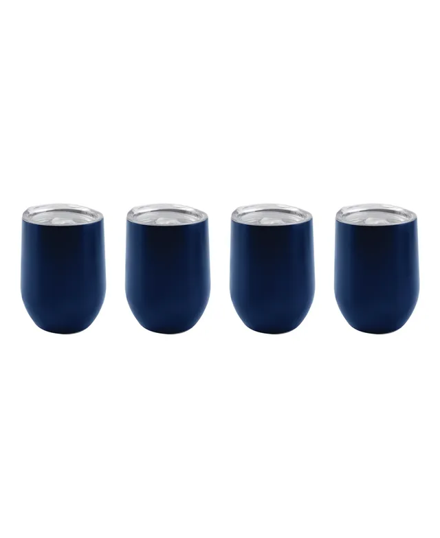 Cambridge 12 oz Insulated Navy Wine Tumblers, Set of 4 - Navy