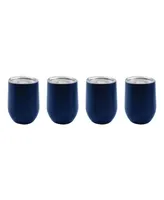 Cambridge 12 Oz Insulated Navy Wine Tumblers, Set of 4